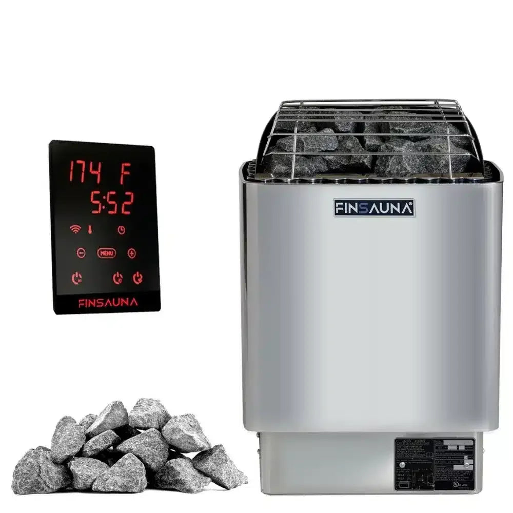 FINSAUNA Solara 400GF 4-Person Outdoor Sauna with Glass Front
